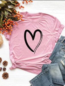 #Heart T-shirt Pink