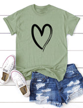 #Heart T-shirt Green